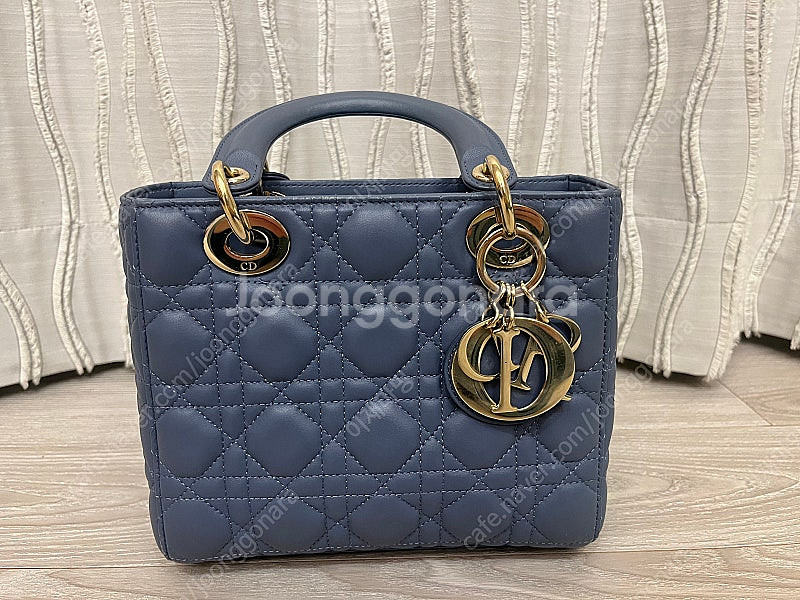 디올 레이디백 스몰 데님블루--0