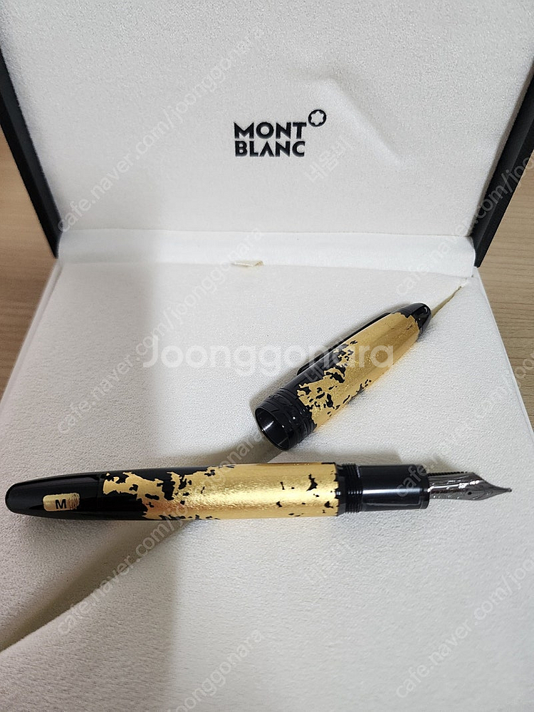 몽블랑 마이스터스틱 솔리테어 골드 리프 캘리그라피 만년...--0