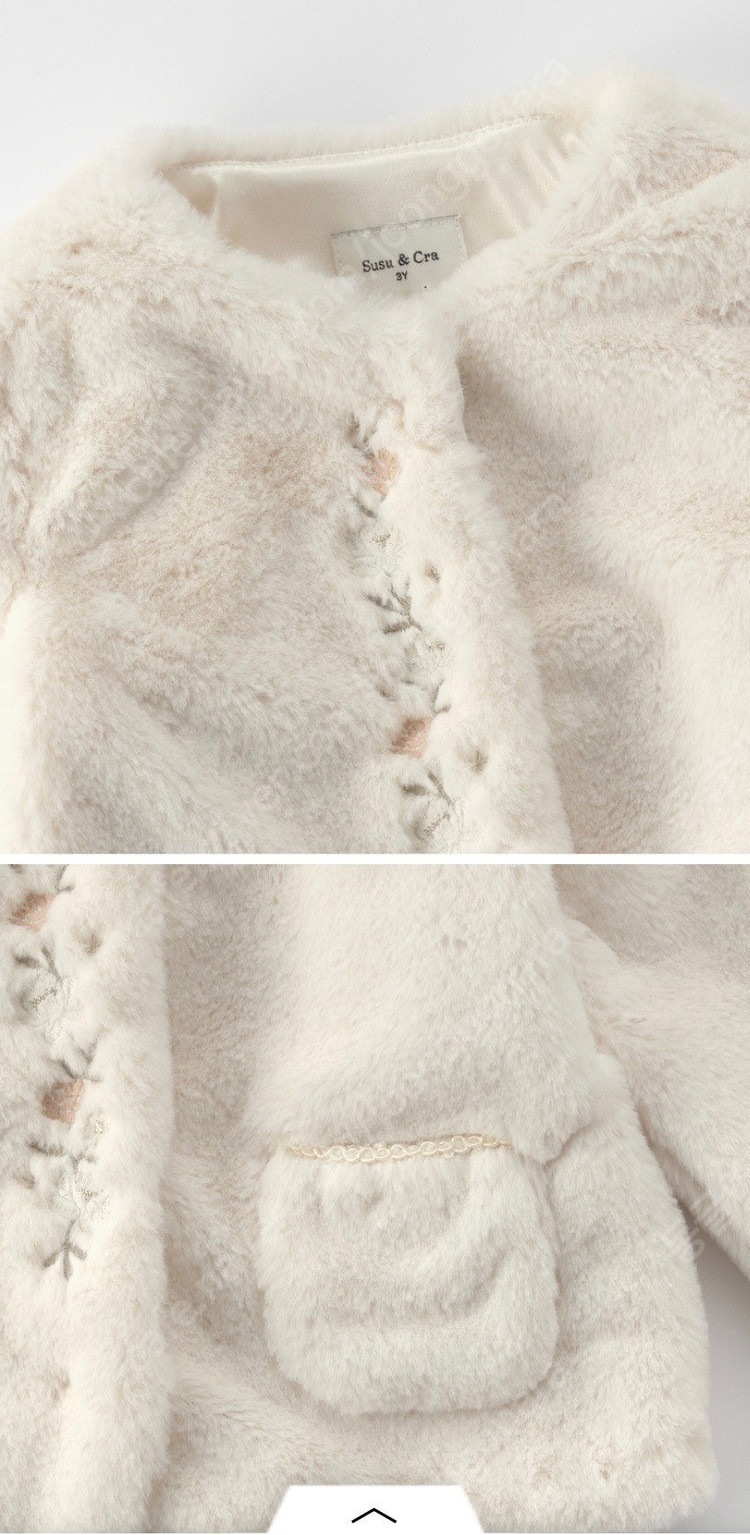 슈슈앤크라 자수 퍼 자켓 6y--3