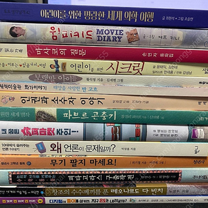 초등학생용 책 14권. 세계 의학여행. 인권과 소수자 이야기. 모랫말 아이들. 레오나르도 다빈치 등.