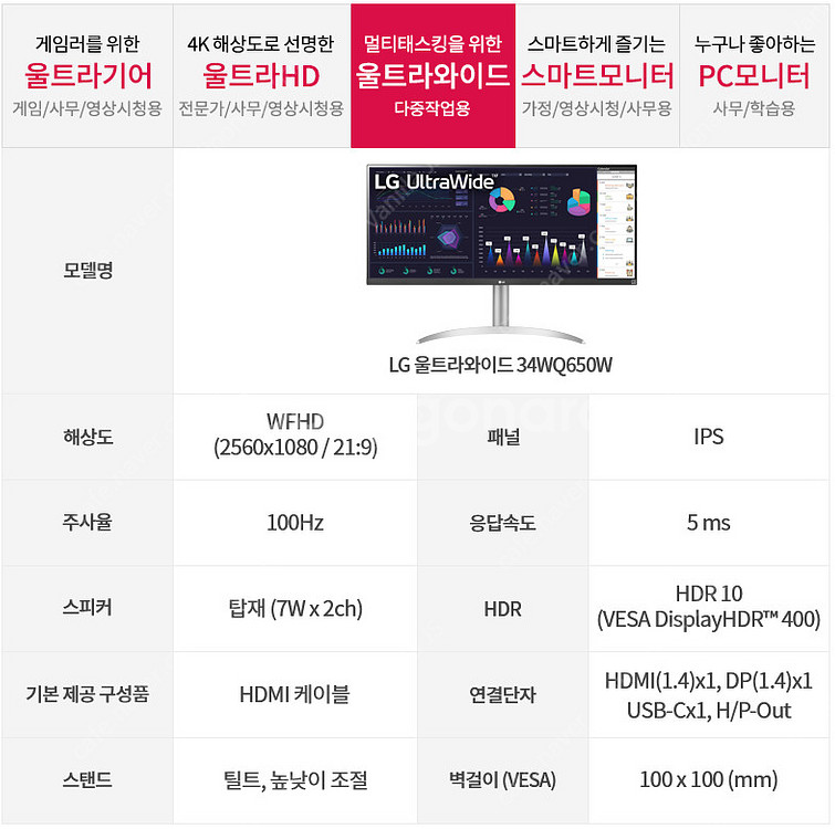 LG 34WQ650W (100Hz/34인치/WFHD) ...--1