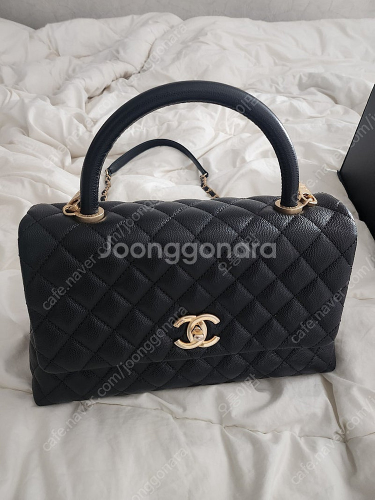 샤넬 클래식 캐비어 퀼팅 코코핸들 미디엄 풀구성--1
