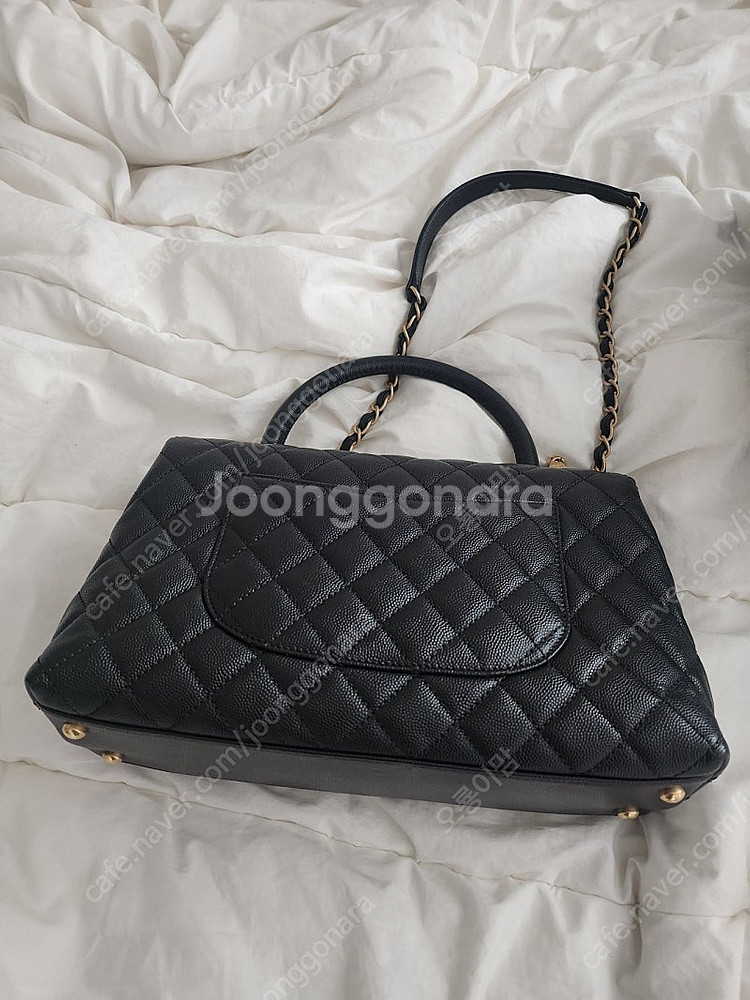샤넬 클래식 캐비어 퀼팅 코코핸들 미디엄 풀구성--3