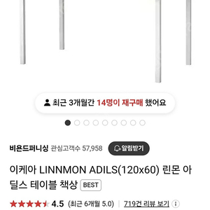 LINNMON ADILS(120x60) 린몬 아딜스 테이블 책상