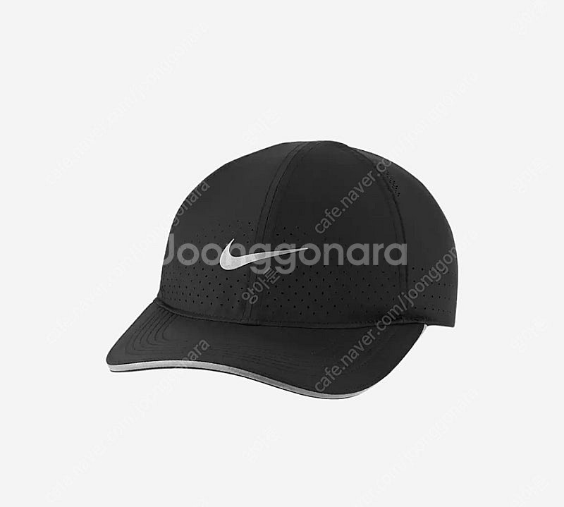 나이키 드라이핏 에어로빌 페더라이트 퍼포레이티드 러닝 캡 블랙 새상품 판매합니다.--0