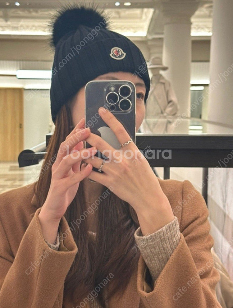몽클레어 정품 비니 블랙--3
