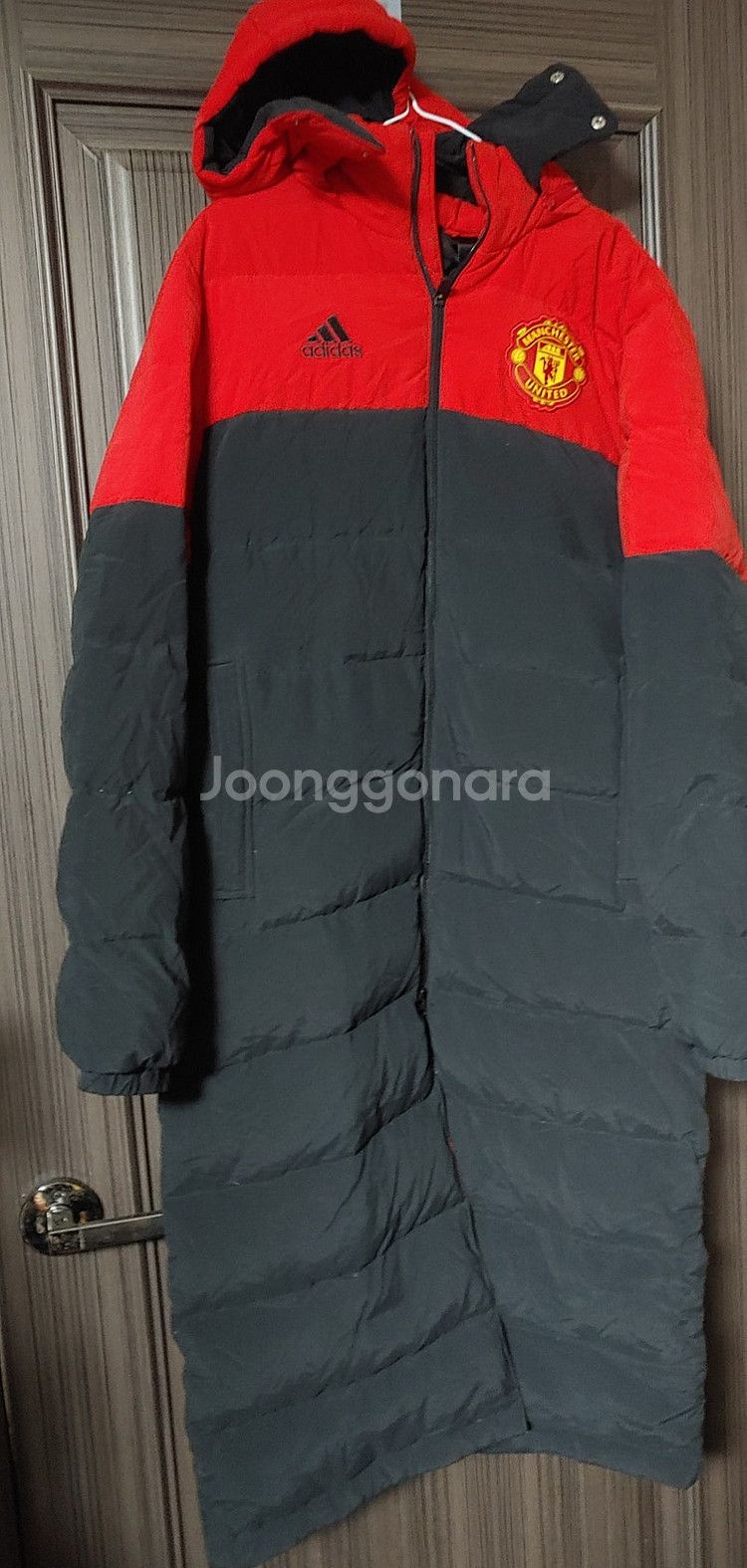 아디다스 맨유 롱패딩 롱다운 자켓 100 L--0