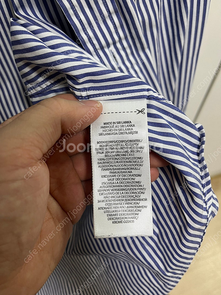 (M)폴로 랄프로렌 포플린 스트라이프 셔츠 블루 슬림핏...--3