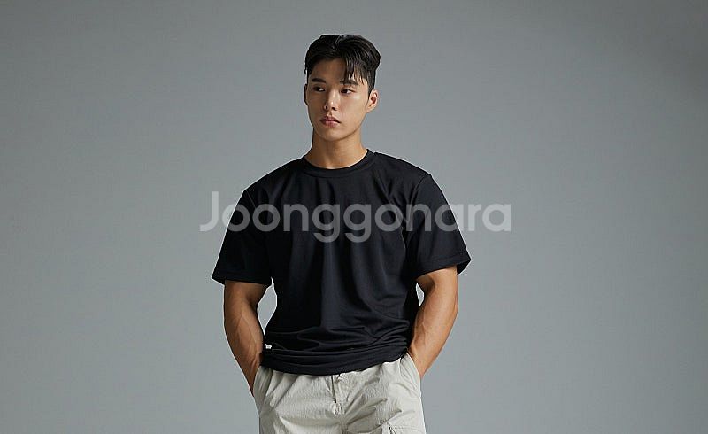 블랙몬스터핏 무지 쿨론 기능성 쿨 반팔 티셔츠 (블랙 ...--0