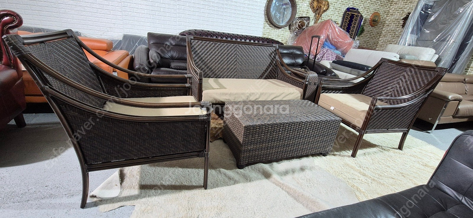 *판매* 라탄 야외용 2인+1인+1인+테이블 풀세트 소파48만원서울 경기 (근거리) 무료배송 그 외 배송 가능...--4