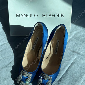 Manolo Blahnik/Hangisi/Blue/38/항기시/마놀로 블라닉