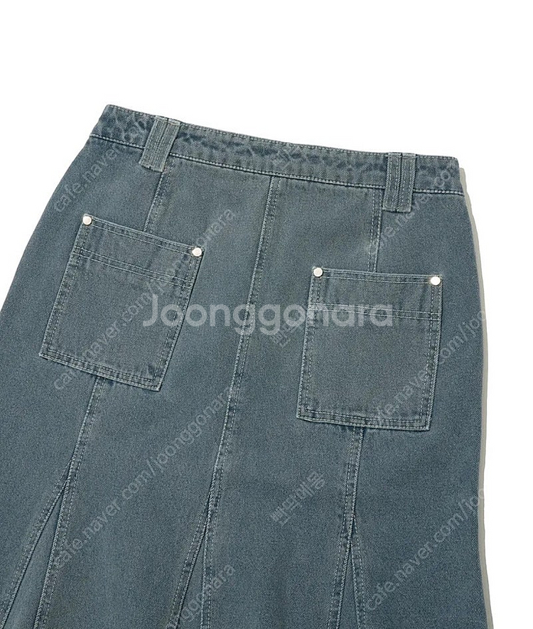 파르티멘토 워시드 고어드 플레어 스커트 그레이--7