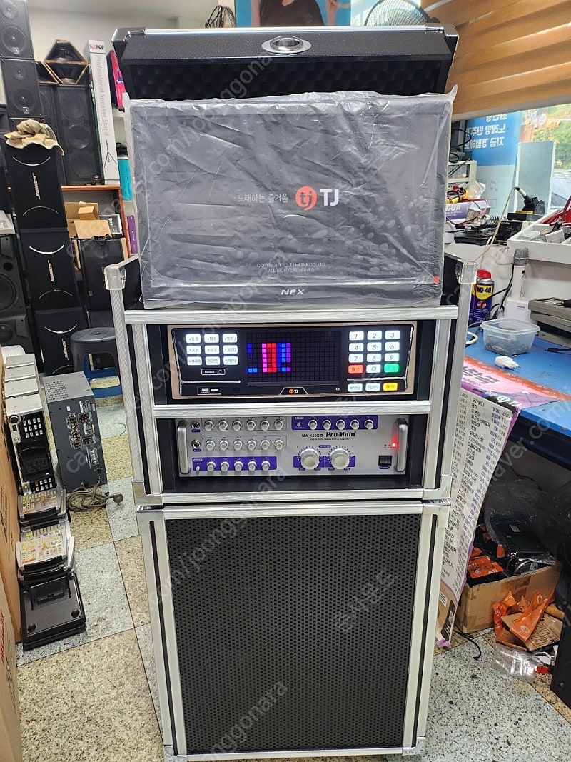 세제품 일체형 이동식 노래방기계]노래방 세트 판매 [블루투스 및 녹음,악보 등등]