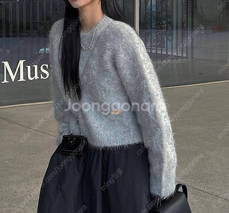 트리밍버드 Angora crop knit [ Light--1