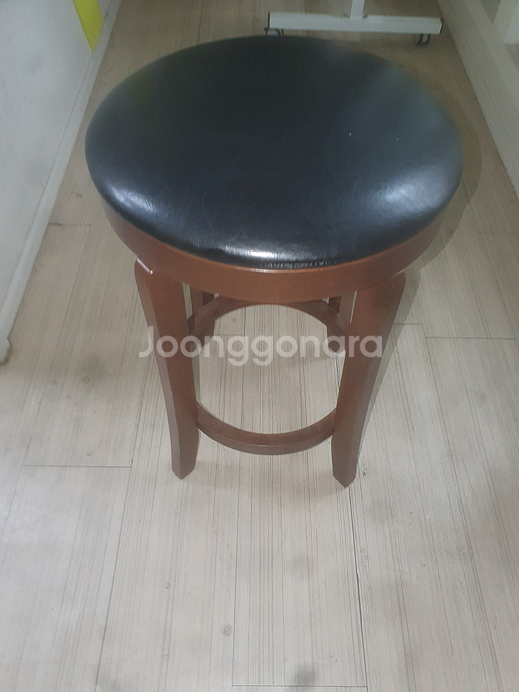 원목 원형 회전의자--0