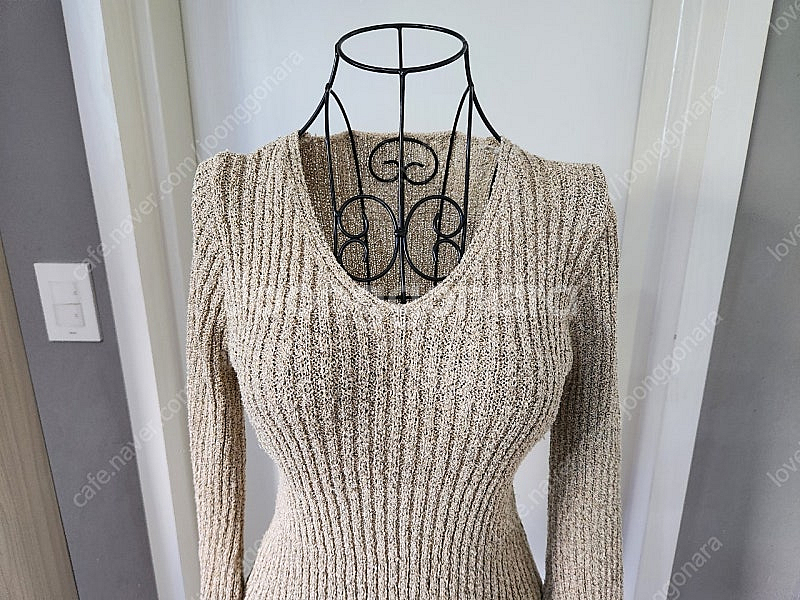 브이넥 블링블링 니트--1