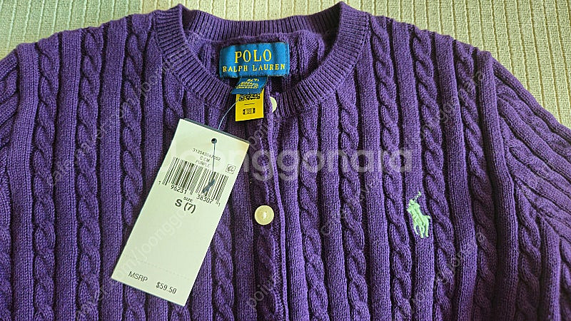 폴로 랄프로렌 키즈 걸즈 가디건 s 7 새상품 마지막 가격--0