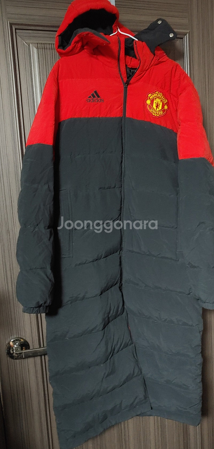 아디다스 맨유 롱패딩 롱다운 자켓 100 L--0