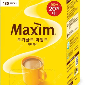 맥심 모카골드 마일드 커피믹스 180t 21000원에 판매합니다(대량구매 환영)