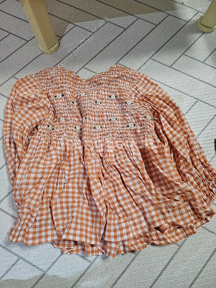 봉주르다이어리 주황체크블라 6y--0