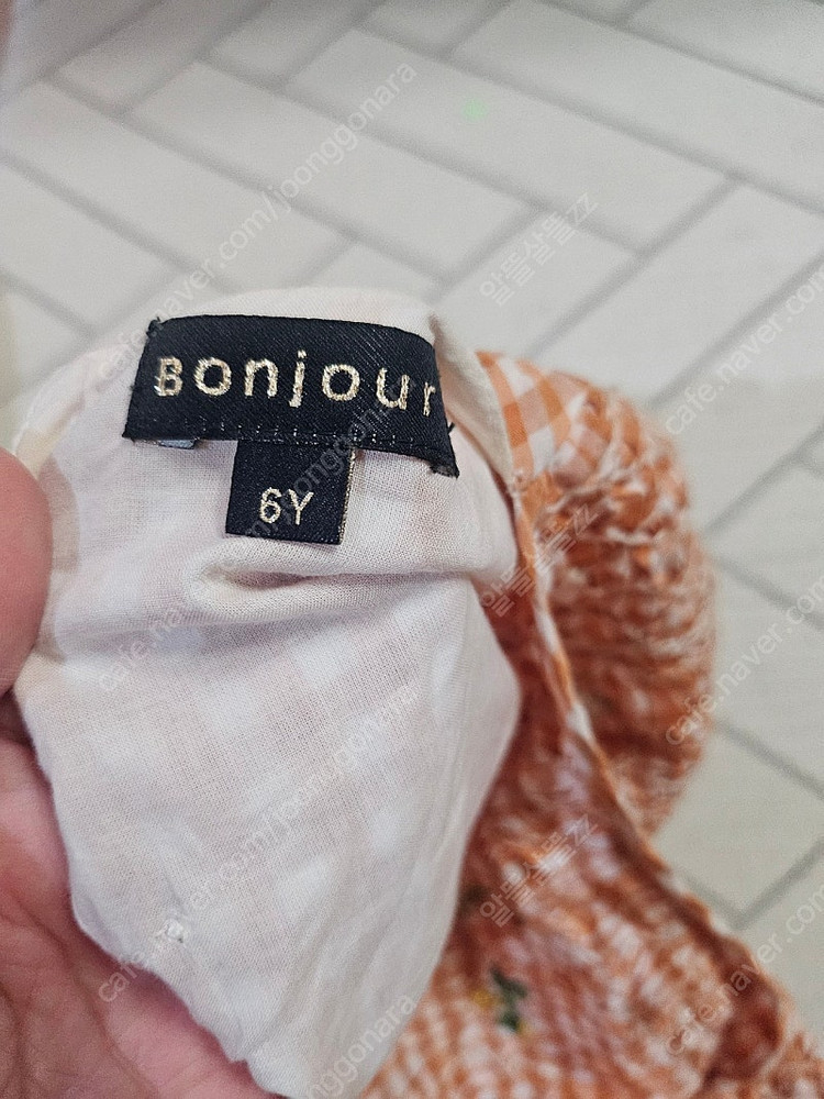 봉주르다이어리 주황체크블라 6y--1