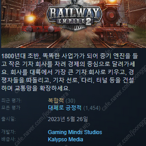 다렉 스팀키 팝니다. Railway Empire 2