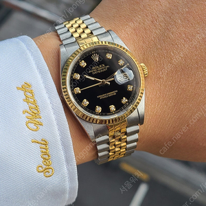 [정품] 롤렉스 데이저스트 36 블랙 10P 다이아몬드 콤비 (Rolex Datejust 36 Black 10P Diamonds)