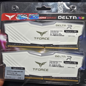 T-Force DDR4 32G PC4-25600 CL16 Delta RGB 화이트 (16Gx2) 서린