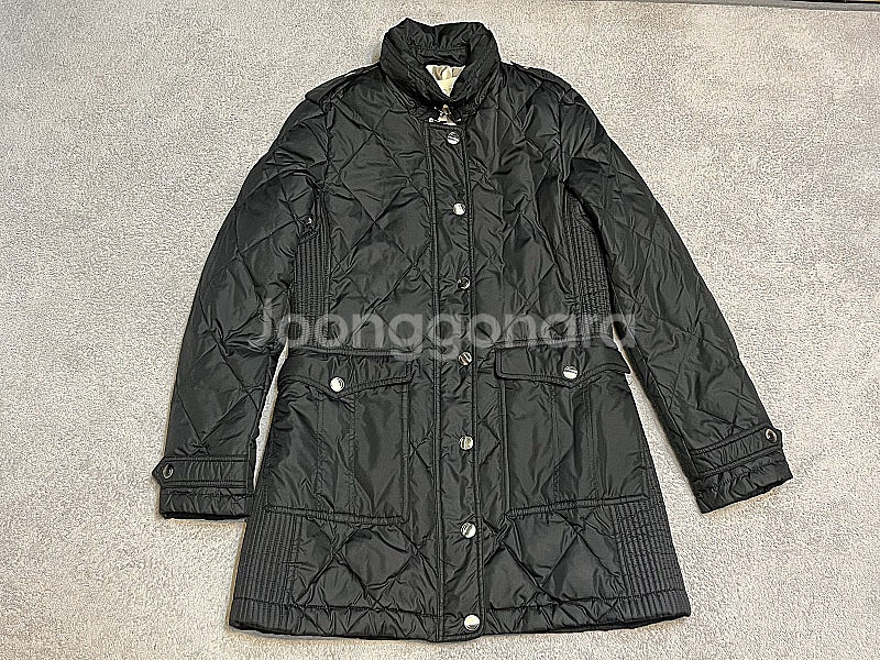44/55 버버리 브릿 블랙 퀼팅 롱패딩--0