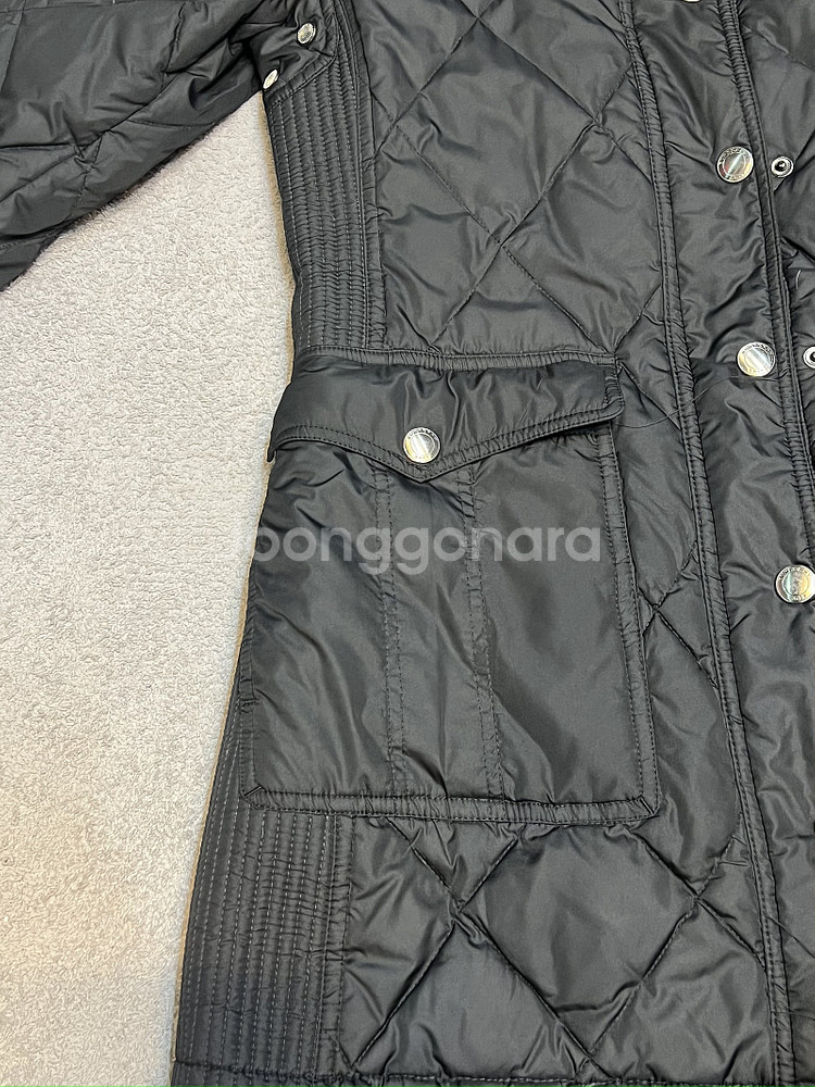 44/55 버버리 브릿 블랙 퀼팅 롱패딩--2