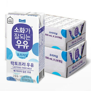 매일유업 소화가 잘 되는 우유 190ml 48팩 + 소화가 잘 되는 미숫가루 190ml 12팩