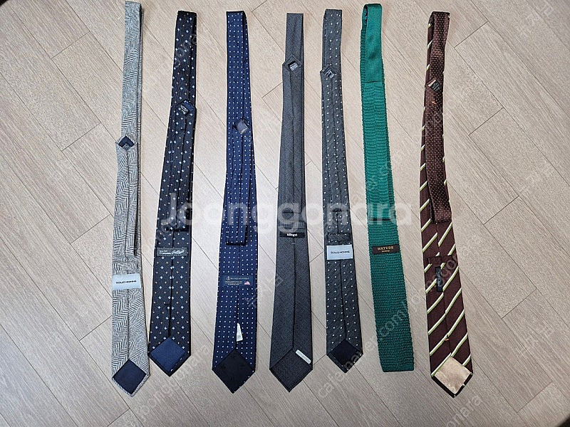 넥타이 7개 일괄 (브룩스브라더스,알레그리,솔리드옴므,크로커다일 등)--1