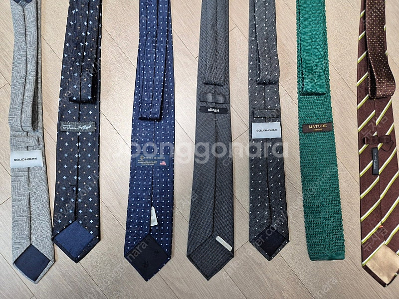 넥타이 7개 일괄 (브룩스브라더스,알레그리,솔리드옴므,크로커다일 등)--2
