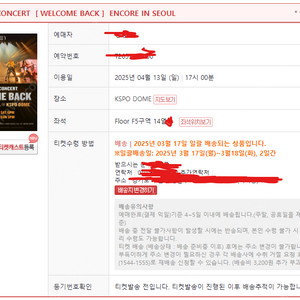 2NE1 투애니원 4/13 일 Floor층 VIP 5구역 1석 양도