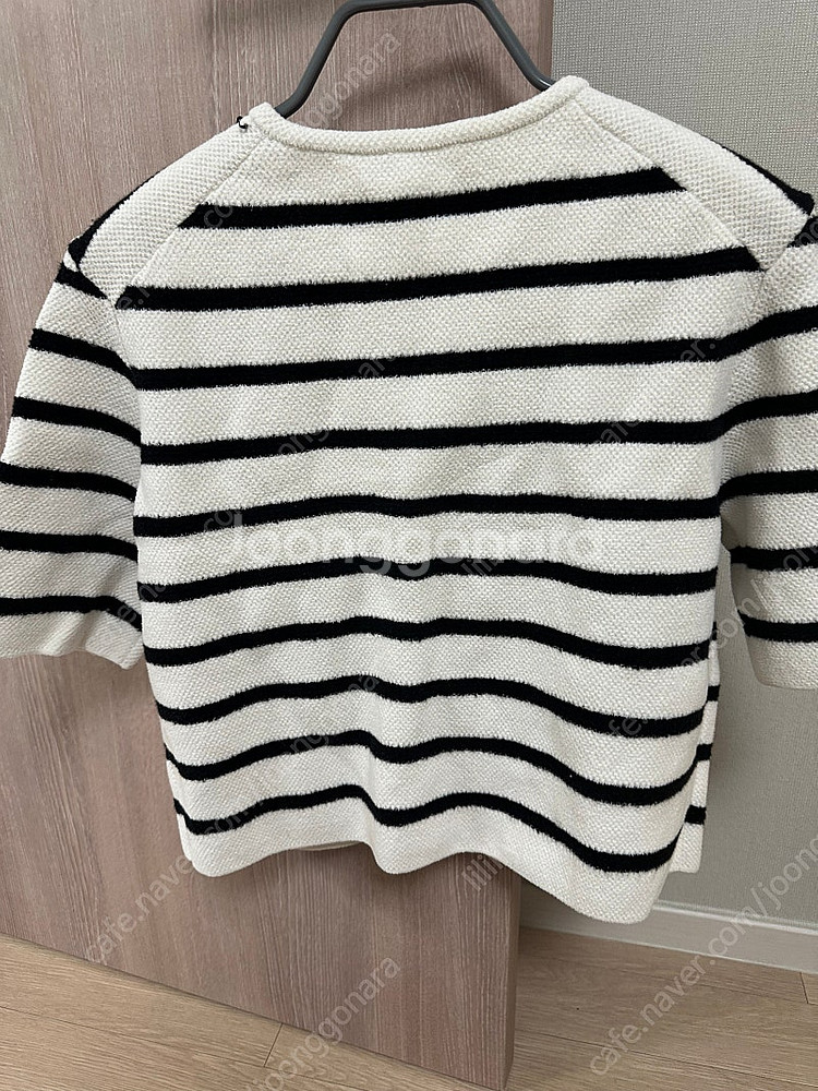 한섬 비품 더캐시미어 스트라이프 하프 니트 자켓 90(66)--5