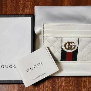 정품 Gucci 구찌 오피디아 퀼팅 카드지갑 카드케이스 화이트 새상품