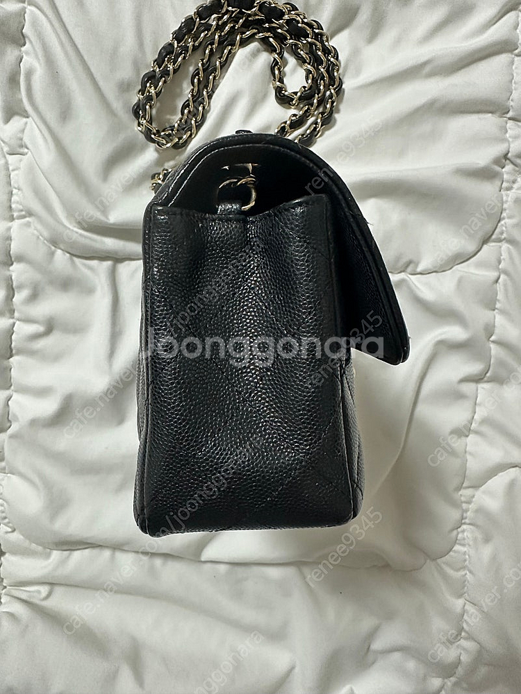 샤넬 뉴미니 블랙 캐비어 샴골 아웃스티치-가격내림--7