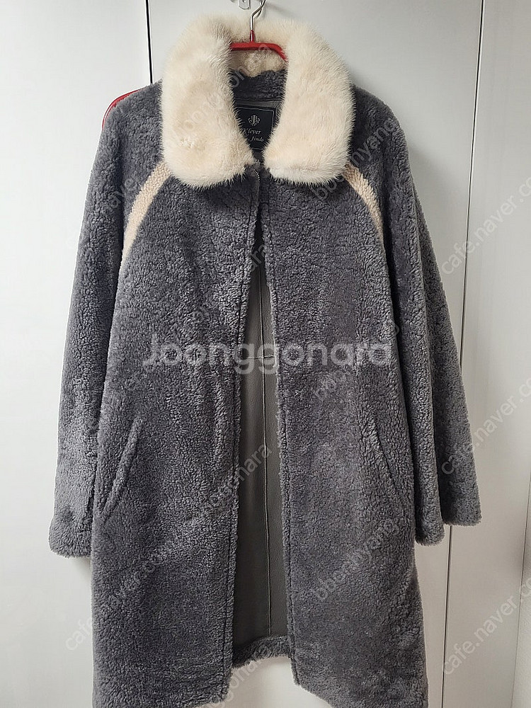 !!@진도모피 밍크카라 양가죽 무스탕 그레이--0