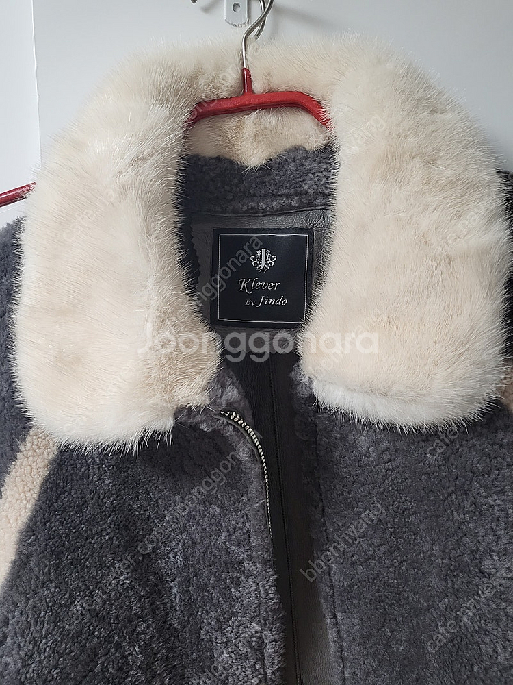 !!@진도모피 밍크카라 양가죽 무스탕 그레이--1