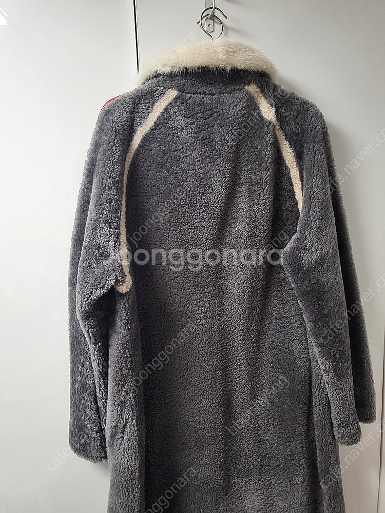 !!@진도모피 밍크카라 양가죽 무스탕 그레이--2