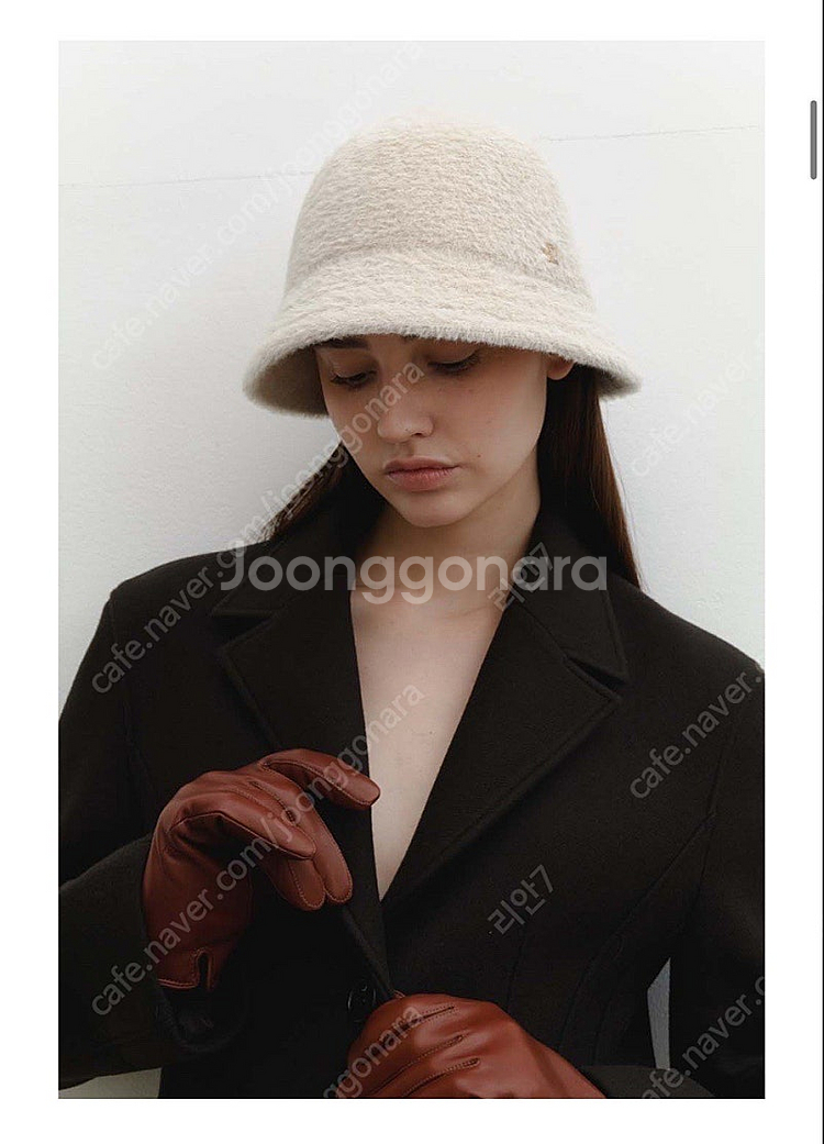 봉긋디자인 웜햇 벙거지모자 새것 아이보리--1