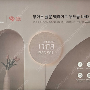 무아스 풀문 백라이트 무드등 LED 벽시계(유선)