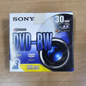 SONY MINI 캠코더용 DVD-RW 1.4GB 30min 1~2X 3장