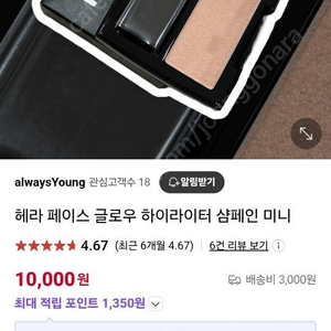 헤라 페이스 글로우 하이라이터 미니 6000원