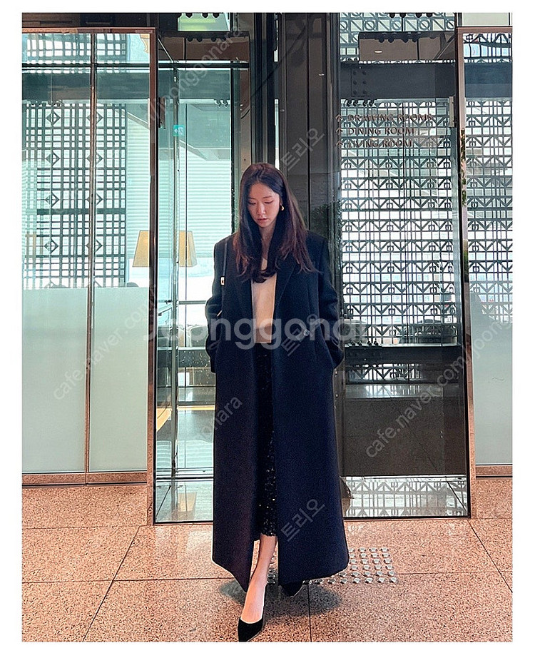 드모어 럭스 버진울 맥시 코트 (블랙66) 팔아요--3