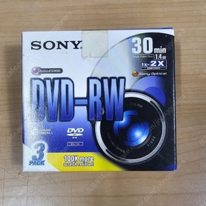 SONY MINI 캠코더용 DVD-RW 1.4GB 30min 1~2X 3장 입니다.12,000원