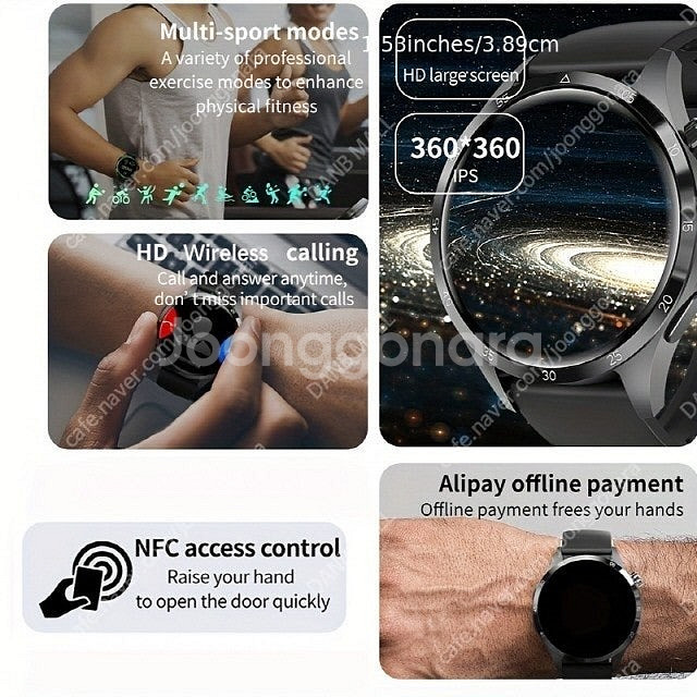Paearofero Watch 4 Pro 스마트워치 블...--3
