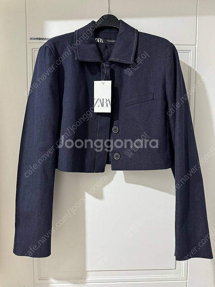 (택O) 자라 데님 스티치 블레이저 자켓--2