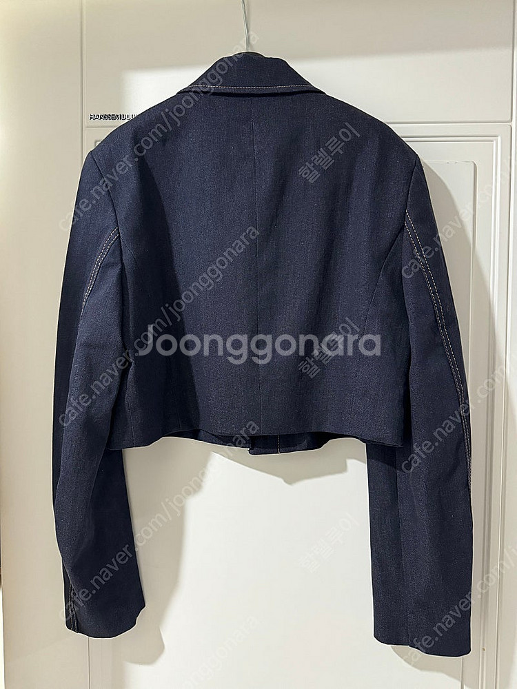 (택O) 자라 데님 스티치 블레이저 자켓--3