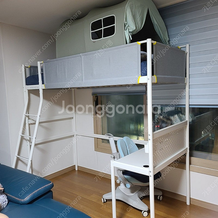 이케아 비트발 로프트 벙커 2층 침대 매트리스 책상--0